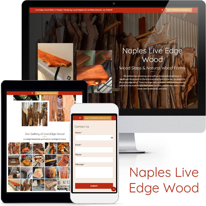 2020 WordPress Live Edge Wood Website Design Portfolio | RGB Internet Systems, a Florida Website Design Company