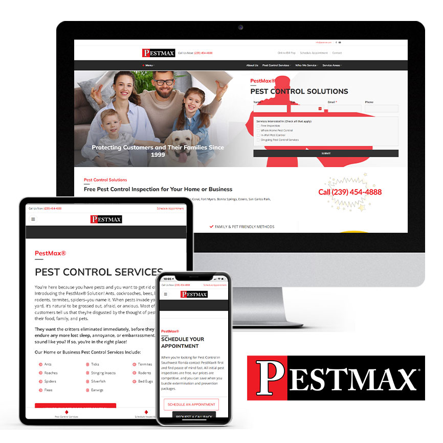 2023 WordPress Website Design for Fort Myers Company PestMax | RGB Portfolio Image|