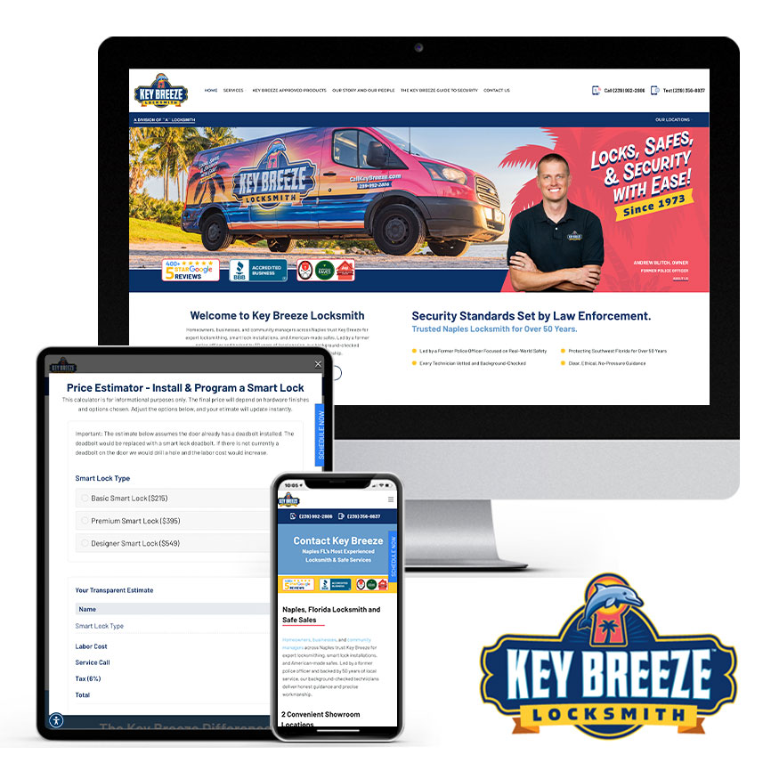 Locksmith Services Company Website Design | RGB Internet Systems, a Florida Website Design