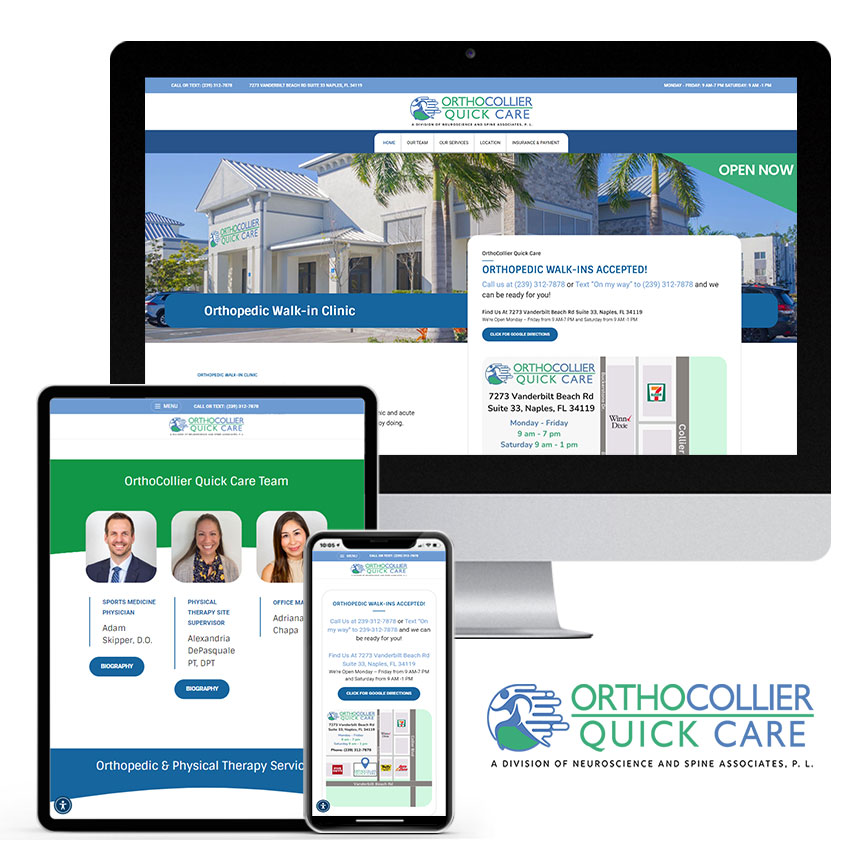 Urgent Care Web Design for Orthopedics Clinic | RGB Internet Systems, a Florida Website Design Company