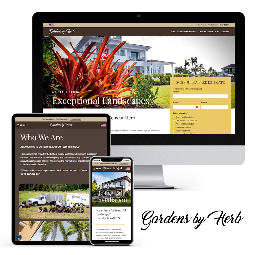 Landscape Services Company Website Design | RGB Internet Systems, a Florida Website Design Company